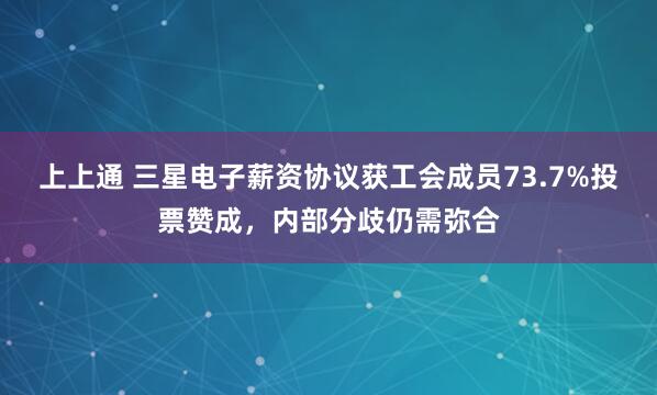 上上通 三星电子薪资协议获工会成员73.7%投票赞成，内部分歧仍需弥合