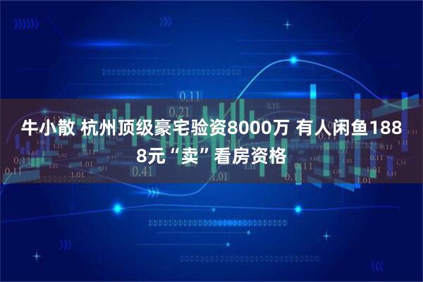 牛小散 杭州顶级豪宅验资8000万 有人闲鱼1888元“卖”看房资格